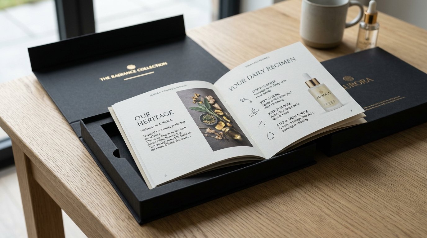 Booklet_packaging_opened_on_table_202606020324 How Booklet Packaging Helps Customer Engagement