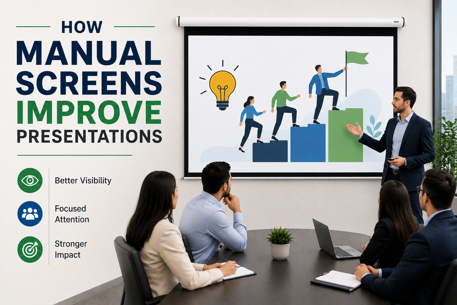 manual pull down projection screen