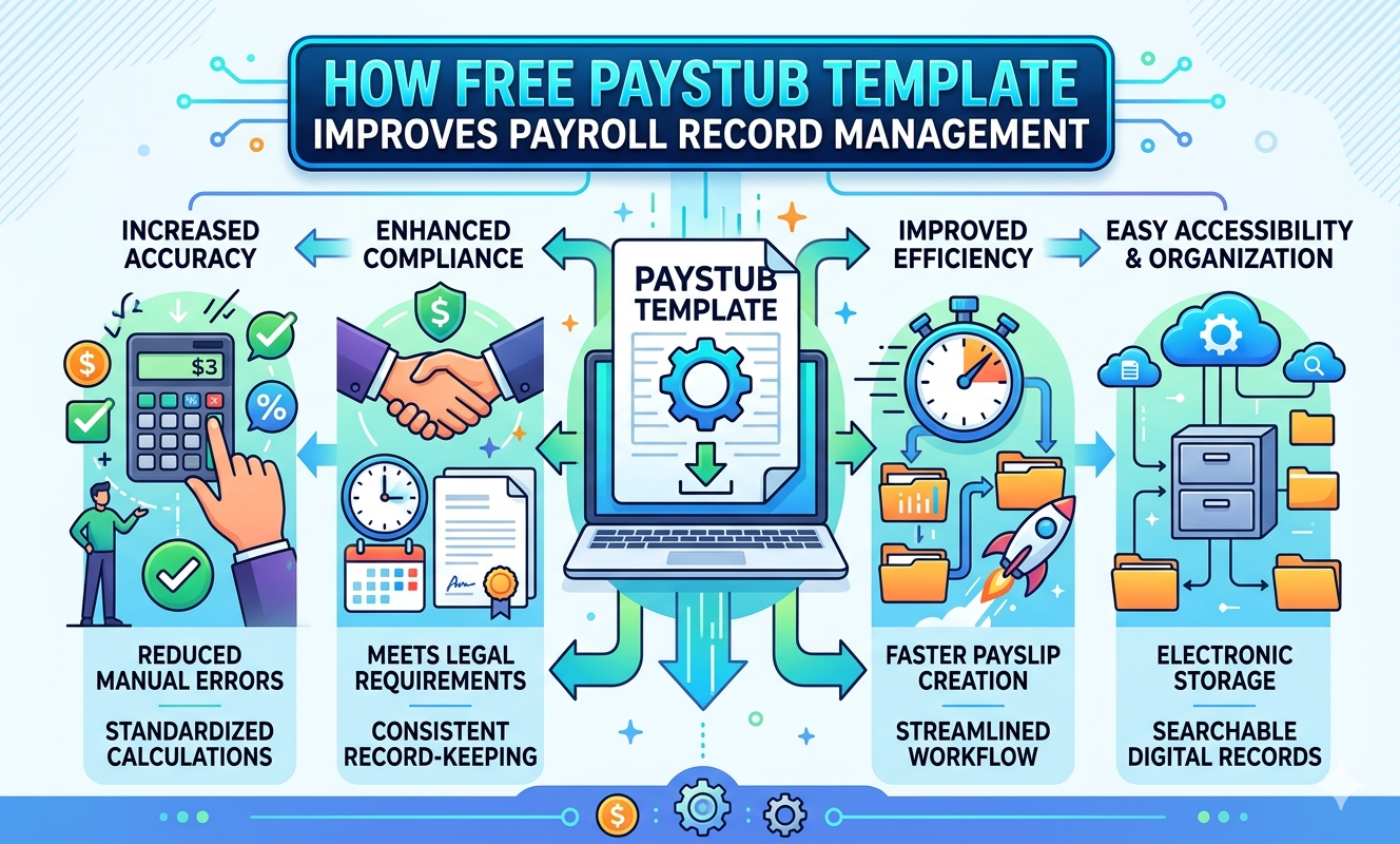 How Free Paystub Template Improve Payroll Record Management