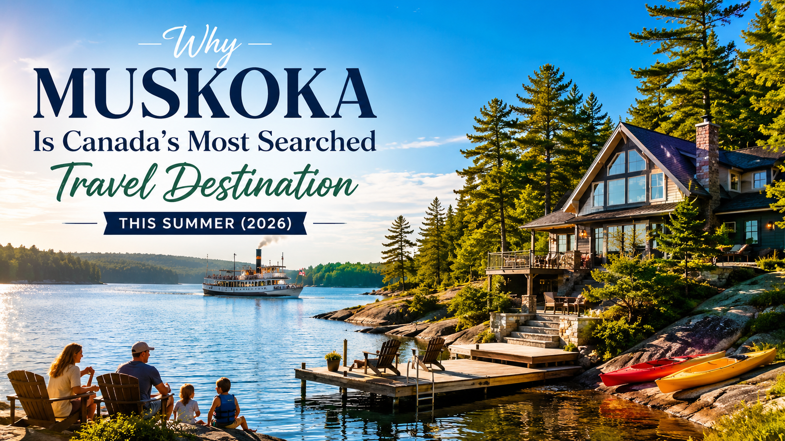 Muskoka summer travel guide featuring a luxury lakeside cottage