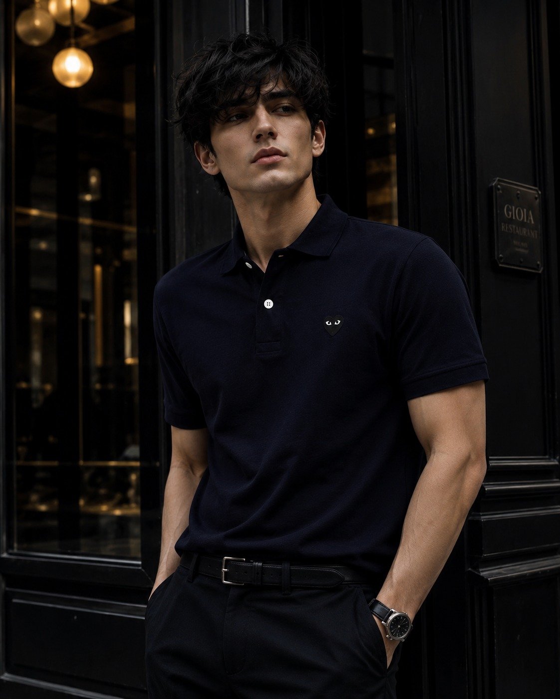 PLAY POLO BLACK EMBLEM (BLACK）