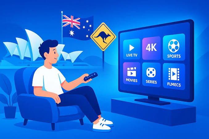 Australian viewer enjoying IPTV Australia entertainment on a Smart TV