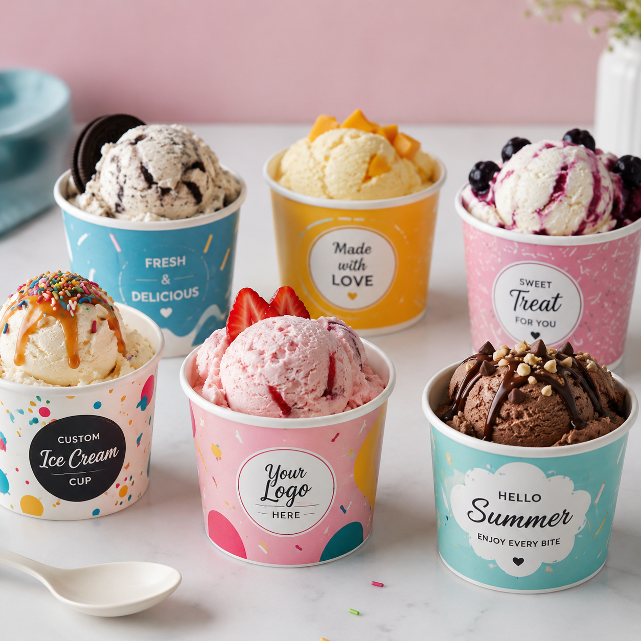 Custom ice cream cups